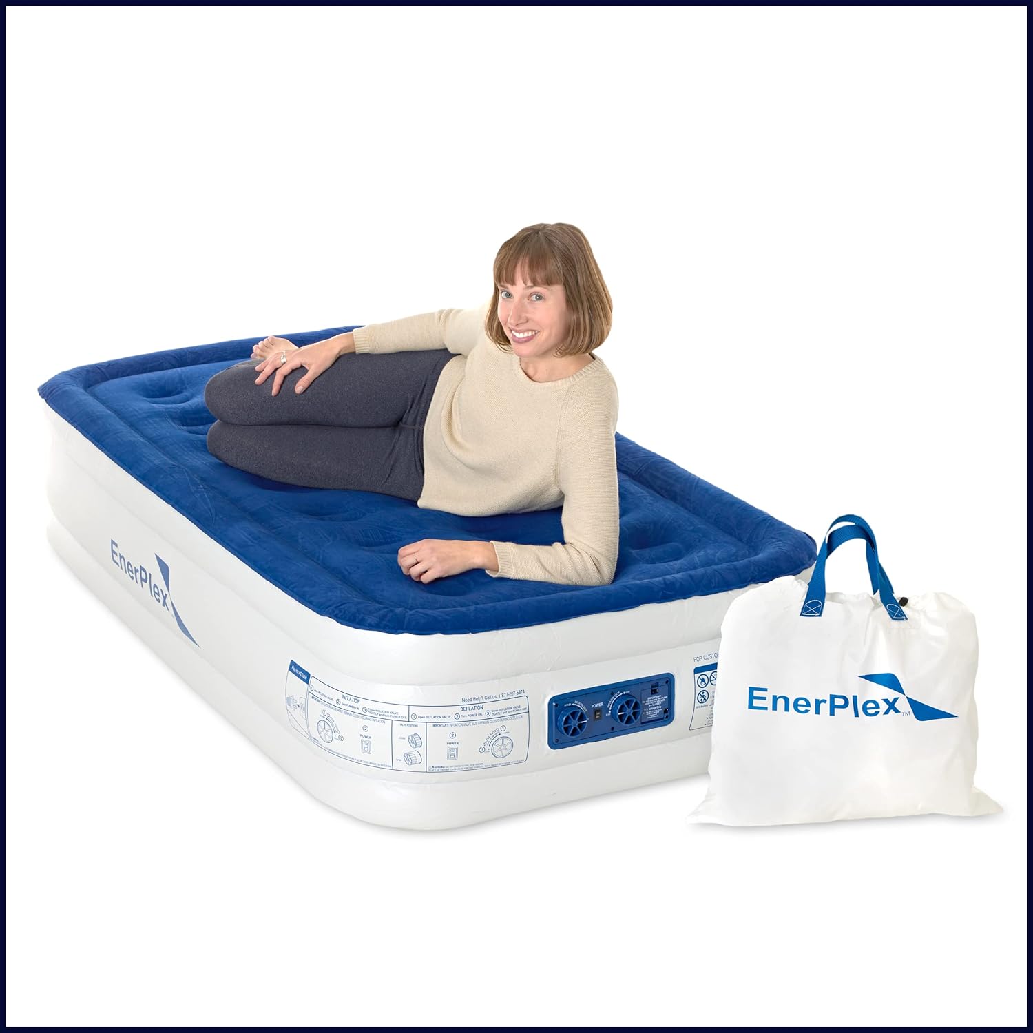 Queen Inflatable Air Mattress with Built-in Dual Pump L749174