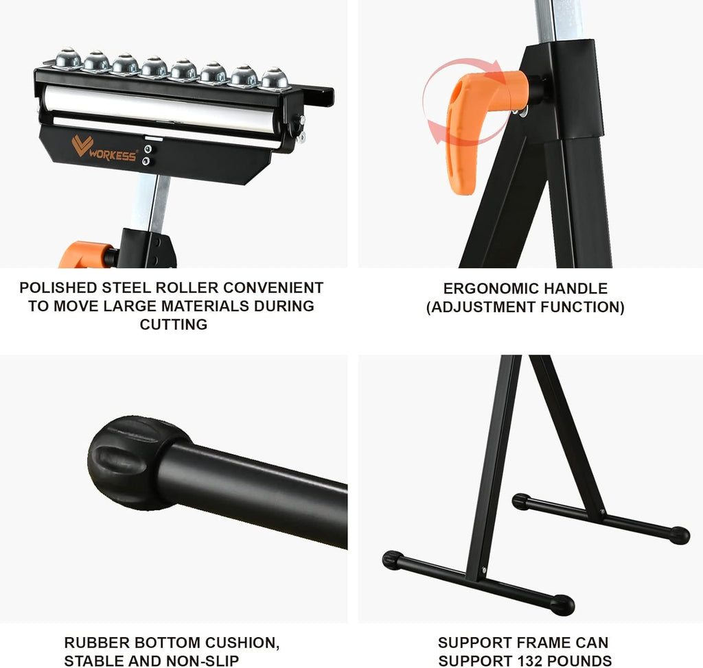 Roller Support Stand, Adjustable Height, Pack of 2 J744062