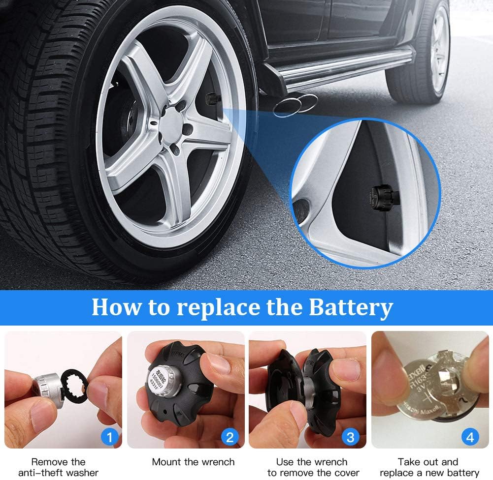 6 External Sensors TPMS Tire Pressure Monitoring System with LCD Color Screen T7145