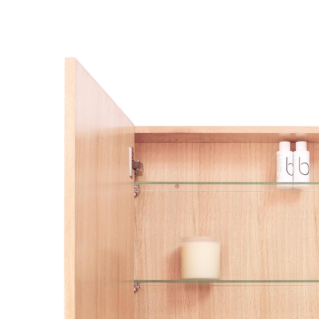 Slimline Bathroom Cabinet Oak H390