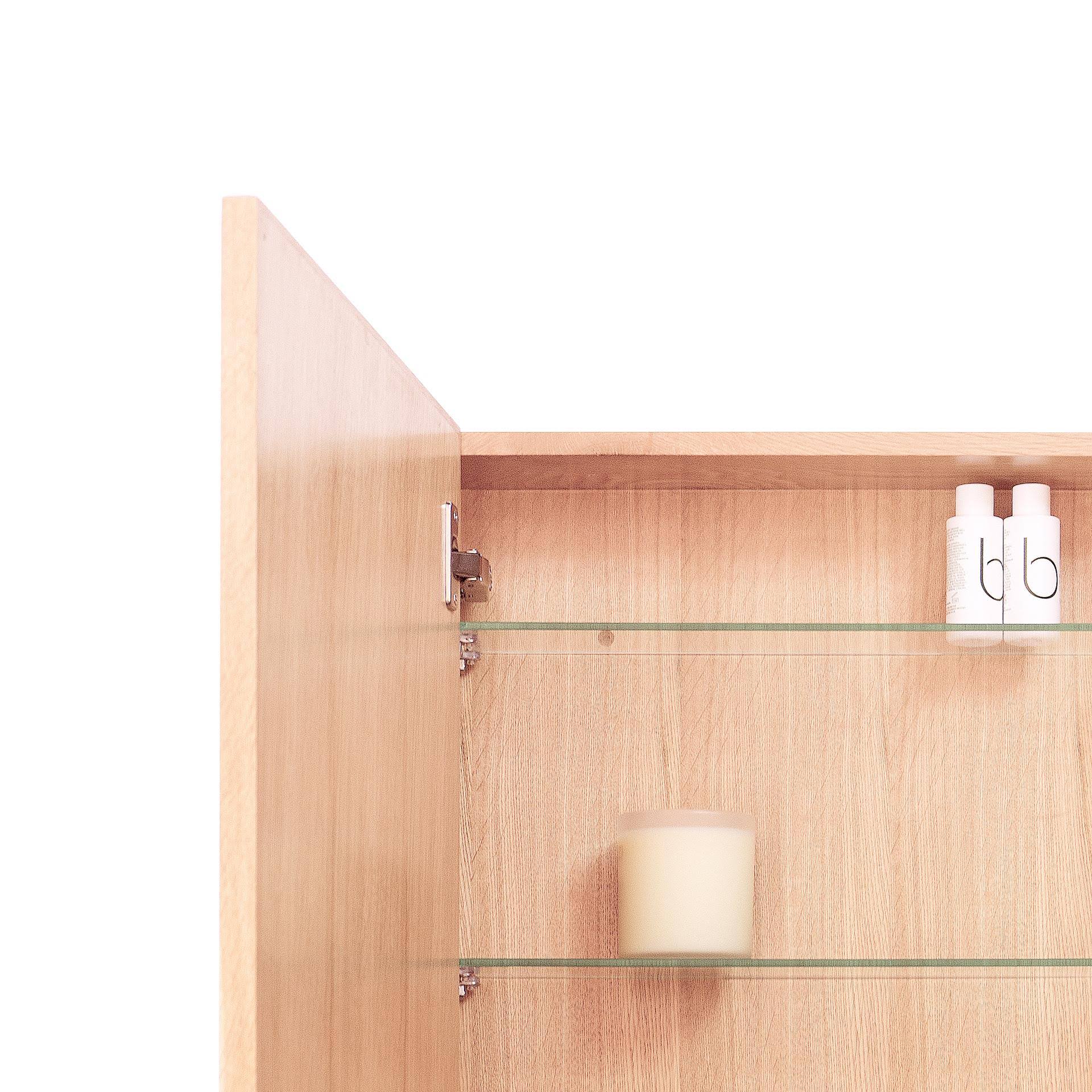 Slimline Bathroom Cabinet Oak H390