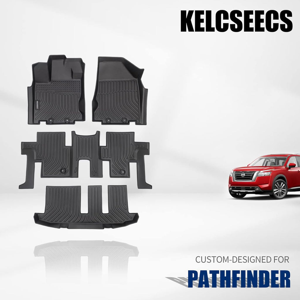 Black Waterproof Car Mats Full Set Front Rear 3rd Row Z570