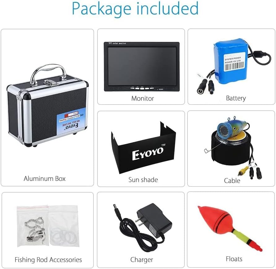 Portable 7 inch LCD Monitor Fish Finder Underwater Fishing Camera 15m Cable 1000TVL T800001