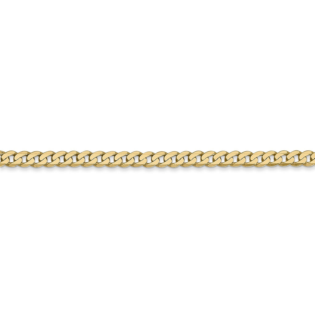 14k Yellow Gold Flat Beveled Curb Chain Necklace E264