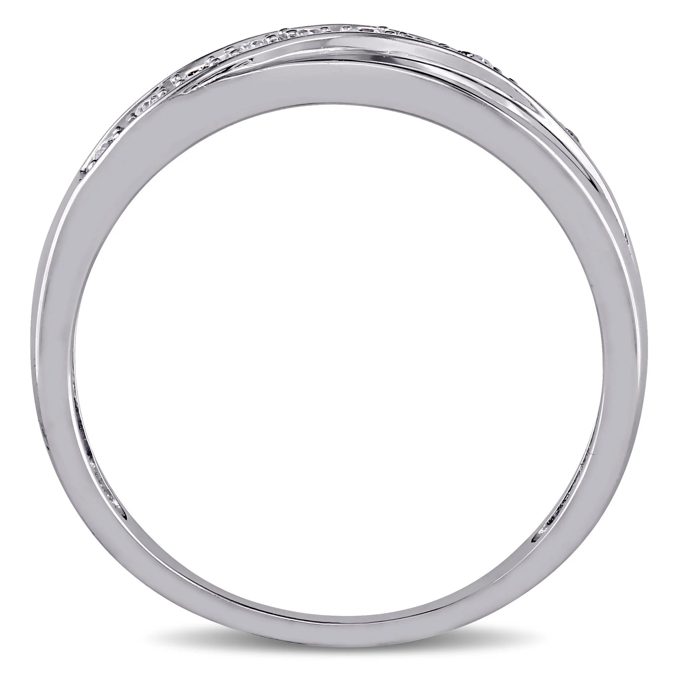10kt White Gold Diamond Crossover Band P272369