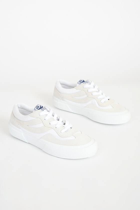 White Multi Colorblock Sneakers Z291