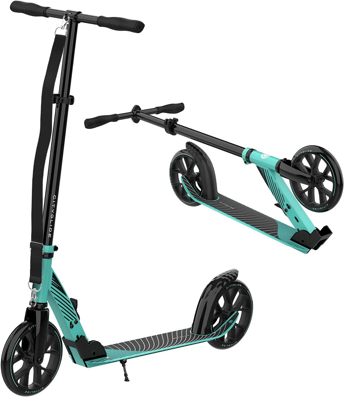 Foldable Lightweight Adult Kick Scooter with Carry Strap and Kickstand Z64630