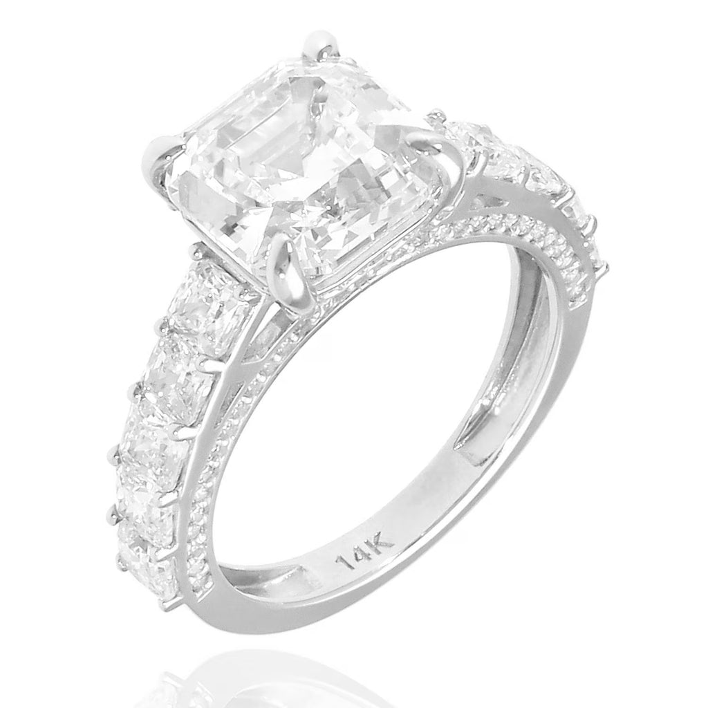 14K White Gold Created Diamond Engagement Ring S928963
