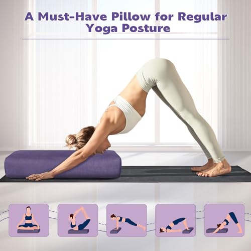Rectangular Yoga Bolster Pillow with Washable Suede Cover, 27"X10"X5.5" G92921