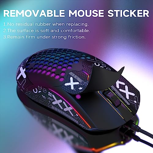 Green 65G Honeycomb Shell Wired Gaming Mouse D8375