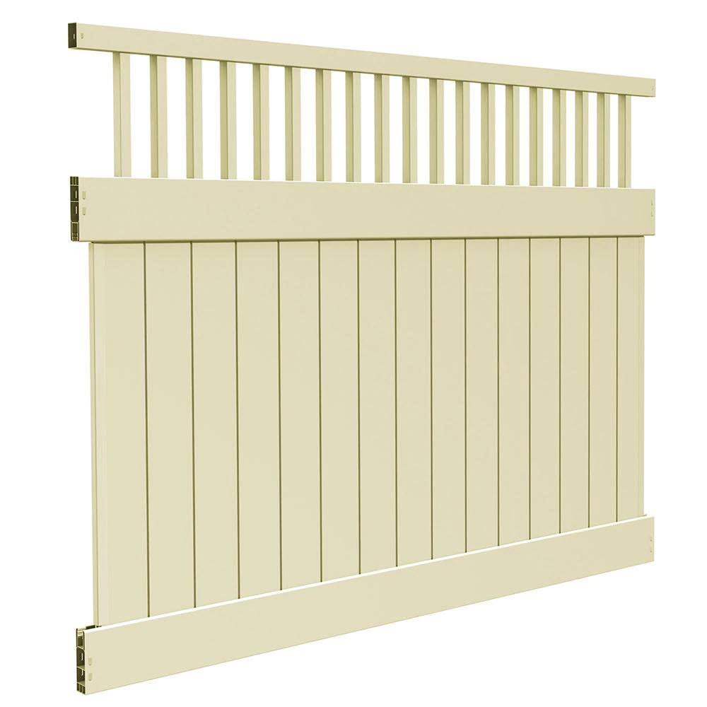 Sand Vinyl Closed Picket Top Fence Panel O806