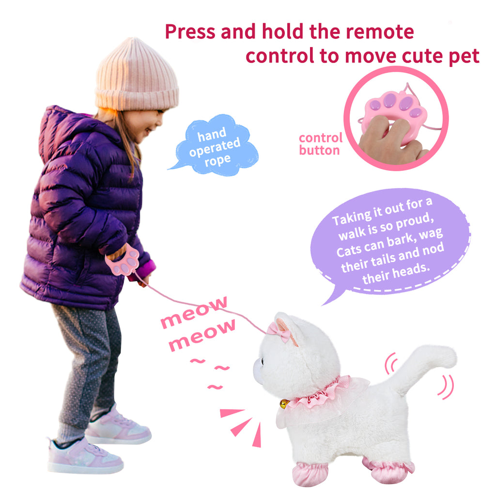 Interactive Plush Pet Cat with Remote Control Leash X72550