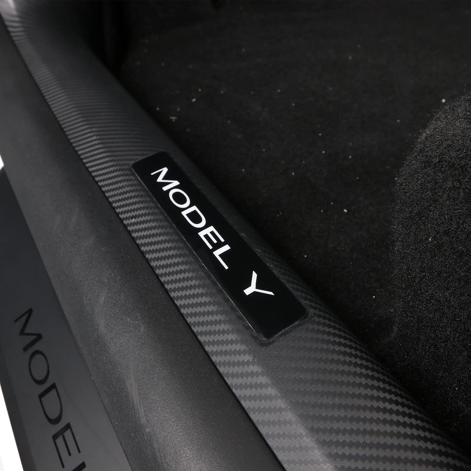 Matte Carbon Fiber Pattern ABS Plastic Door Sill Cover L591