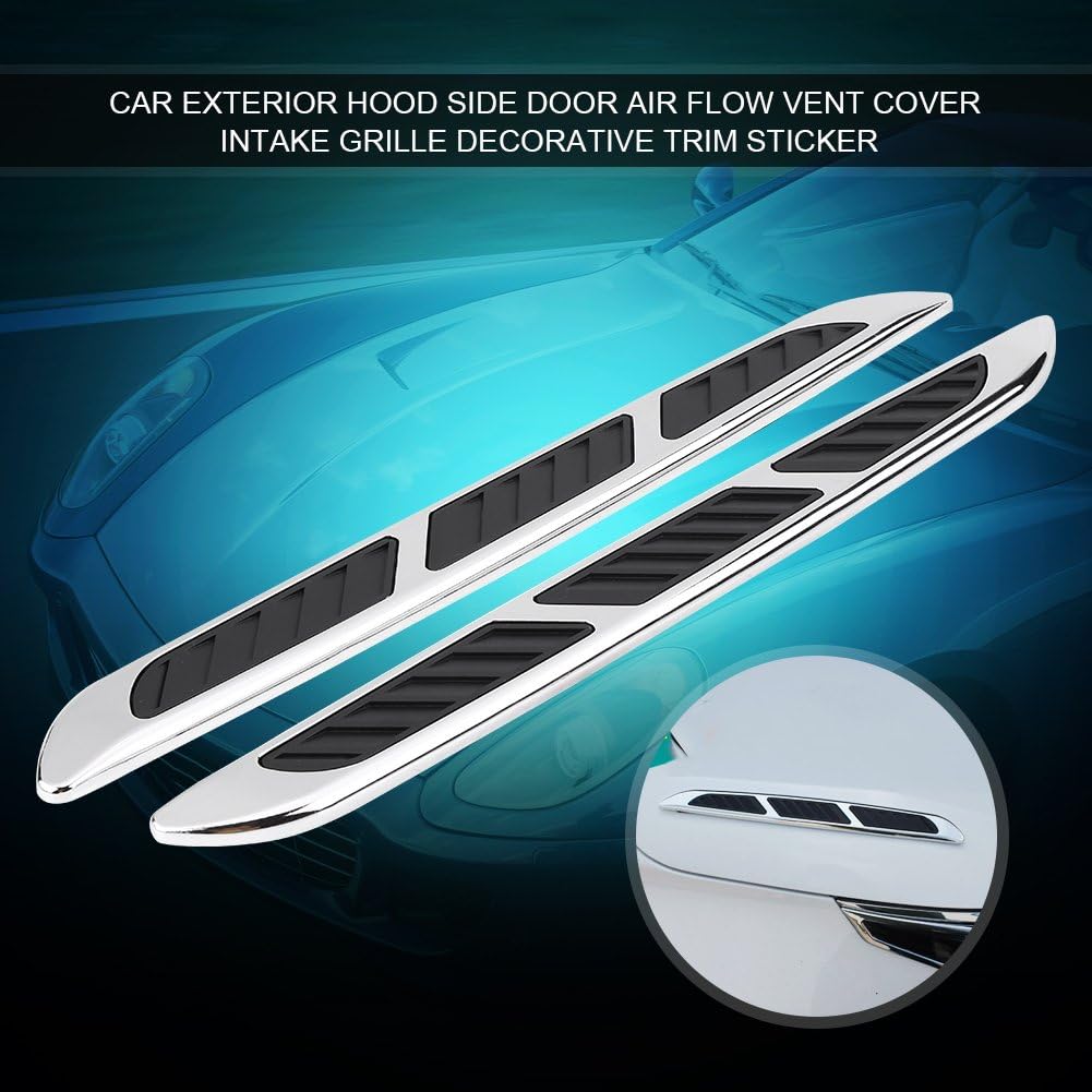 2pcs Car Hood Side Air Flow Vent Cover Grille Decorative Trim Sticker W56743