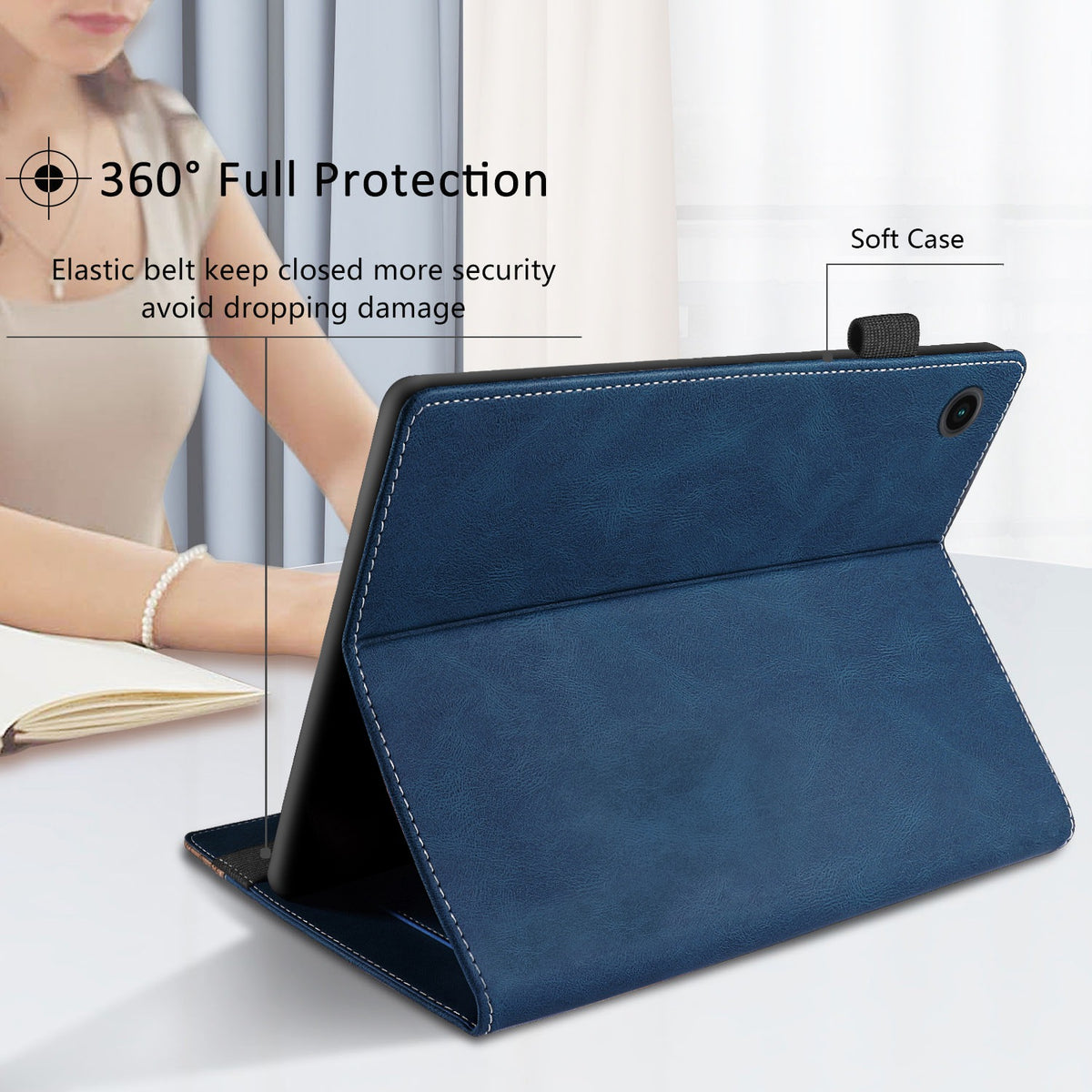 Blue PU Leather Magnetic Flip Stand Case for Samsung Galaxy Tab A8 10.5 Inch K64525