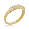 10K Yellow Gold Five Stone Simulated Diamond CZ Ring C90400