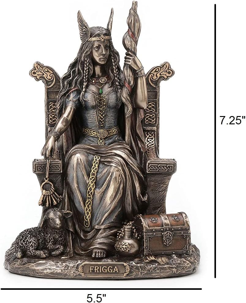 Antique Bronze Finish Frigga Statue Cold Cast Resin Sculpture T83266