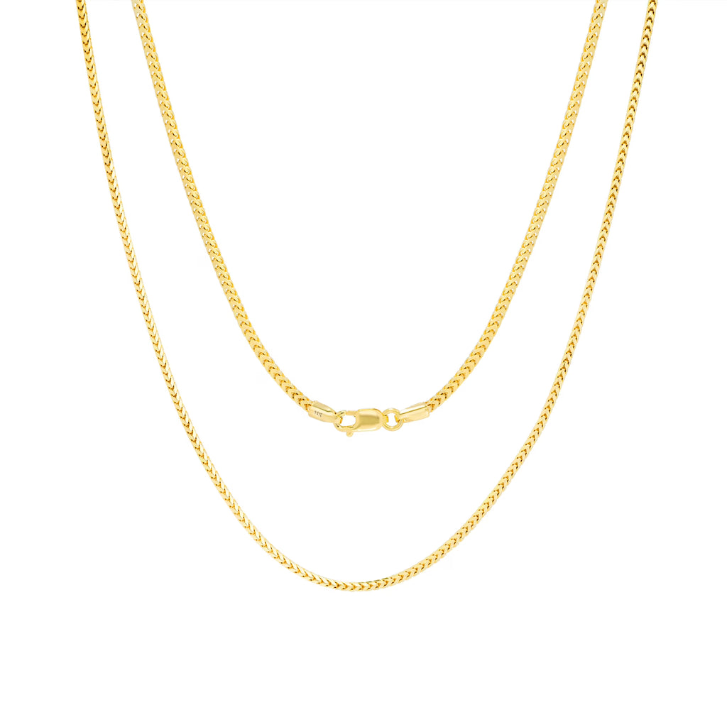 14k Yellow Gold Solid Franco Chain Necklace 16" - 30" S483591