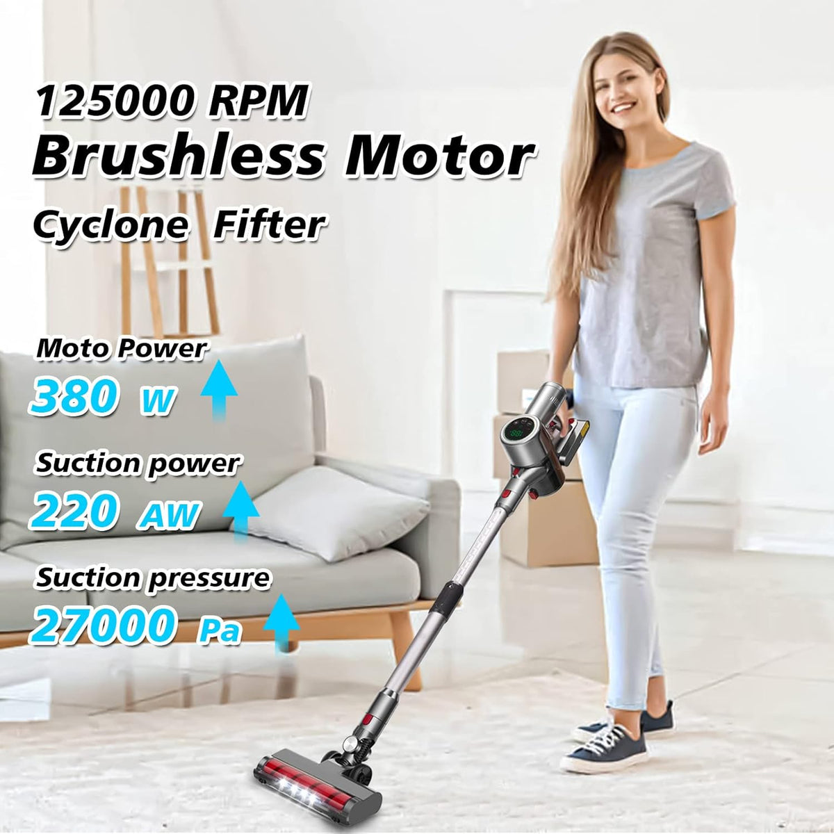 Cordless Stick Vacuum Cleaner with LED Display M25281