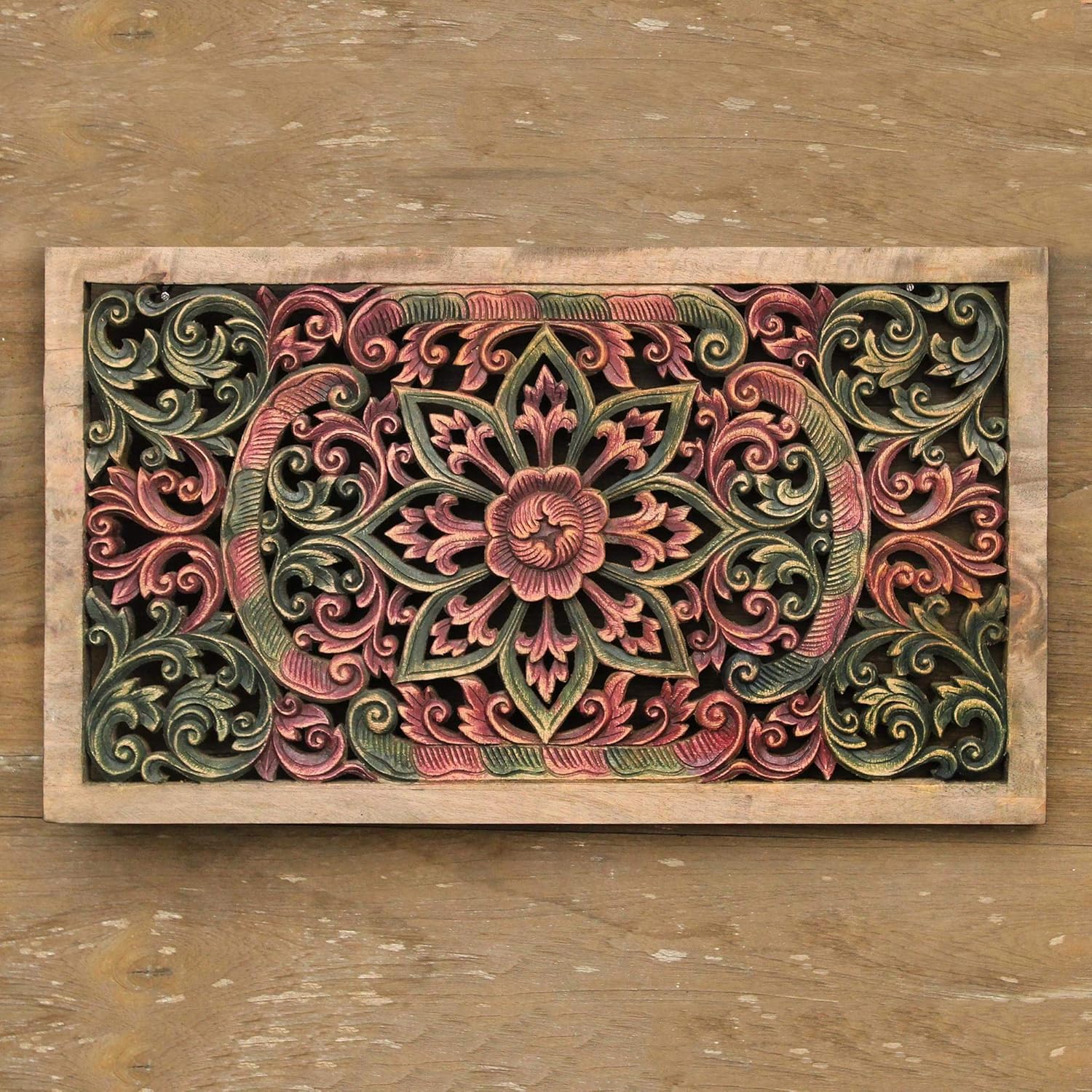 Teak Relief Panel M6207
