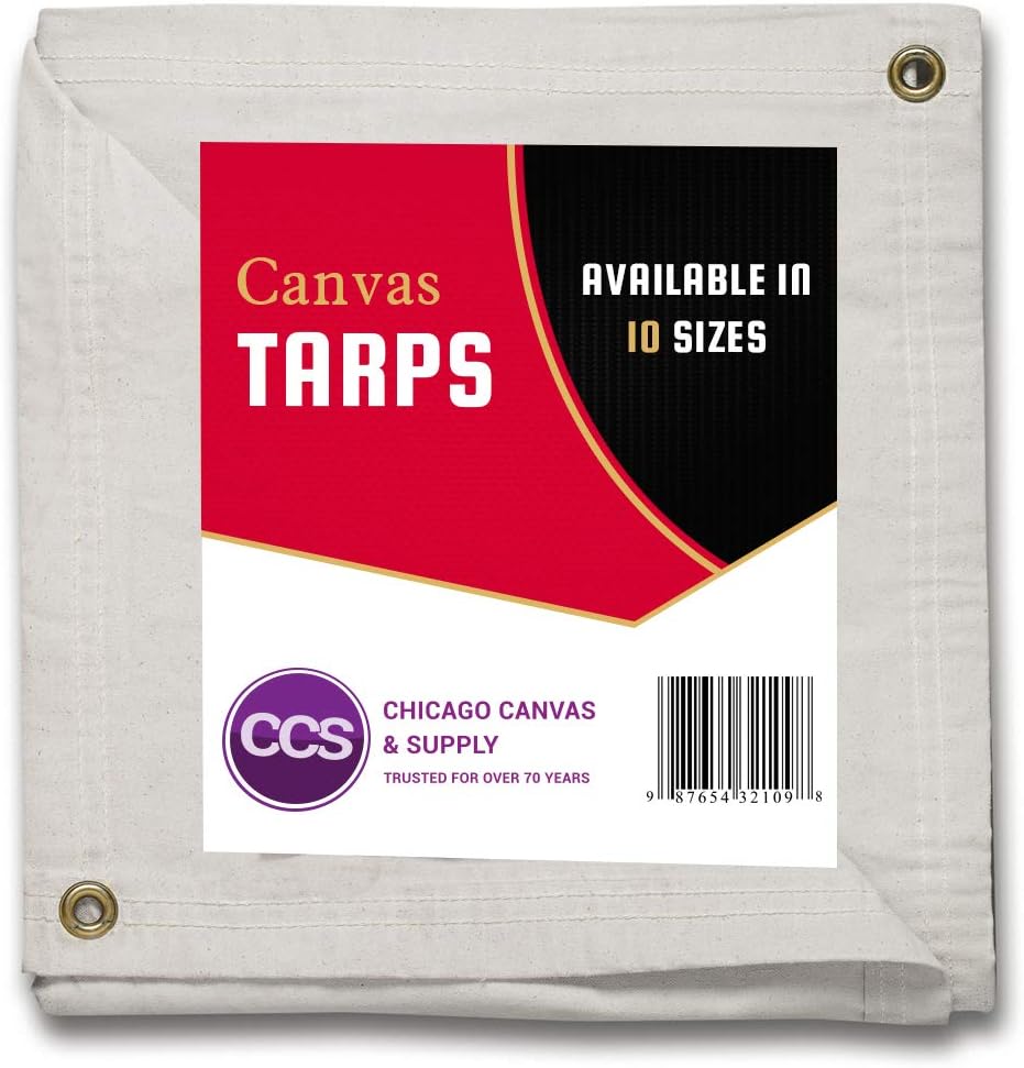 Gold 12 by 20 Feet Waterproof Canvas Tarp with Rustproof Grommets C97837