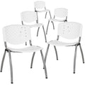 Green Plastic Stack Chair with Titanium Frame K483