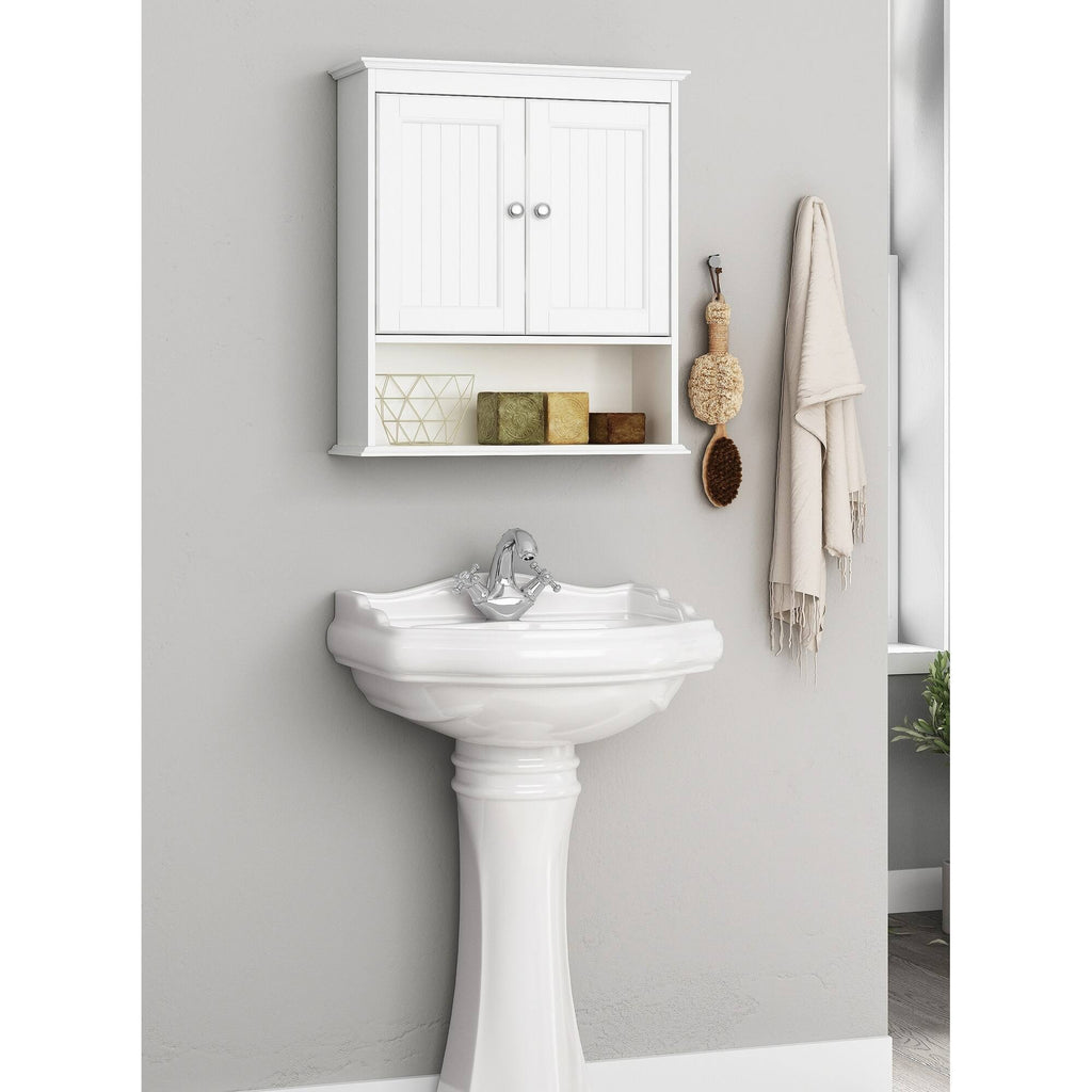 White Wooden Bathroom Wall Storage Cabinet N8332