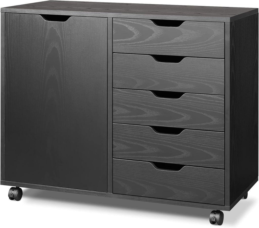 Black 5-Drawer Wood Dresser Z554223