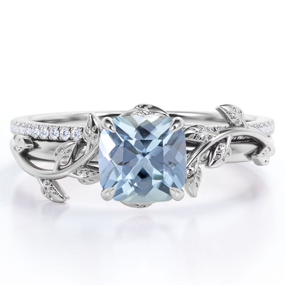 18K White Gold Plating over Silver Bridal Ring Set R318
