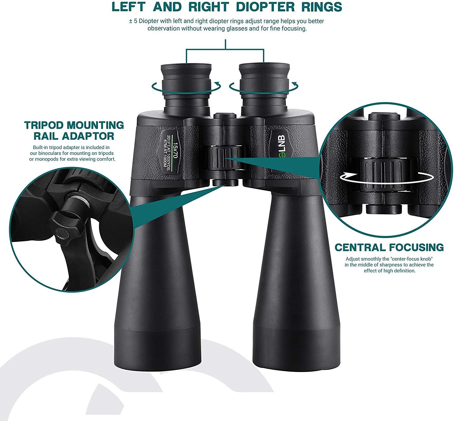 Giant Binoculars Astronomy 15X70 Waterproof with Carrying Bag E487708