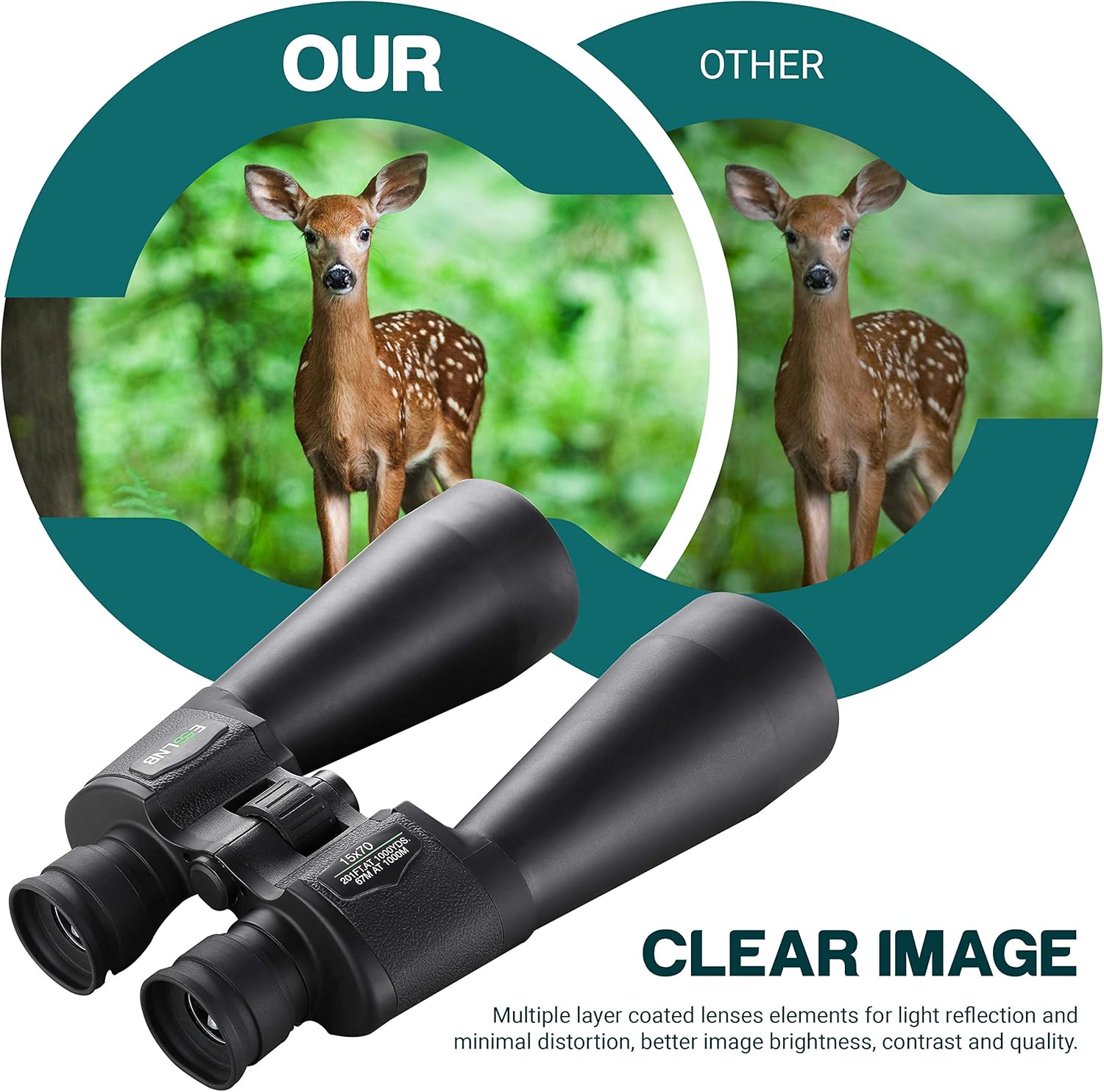Giant Binoculars Astronomy 15X70 Waterproof with Carrying Bag E487708