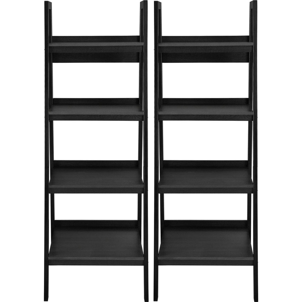 4-Shelf Ladder Bookcase Bundle (Set of 2) - Grey X781