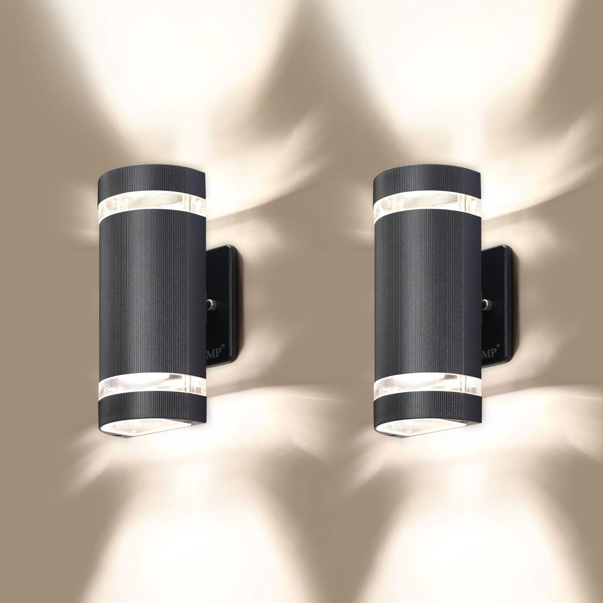 LED 4 Pack Semi Cylinder Up and Down Outdoor Wall Light, Aluminum Waterproof, 3000k 5W U807