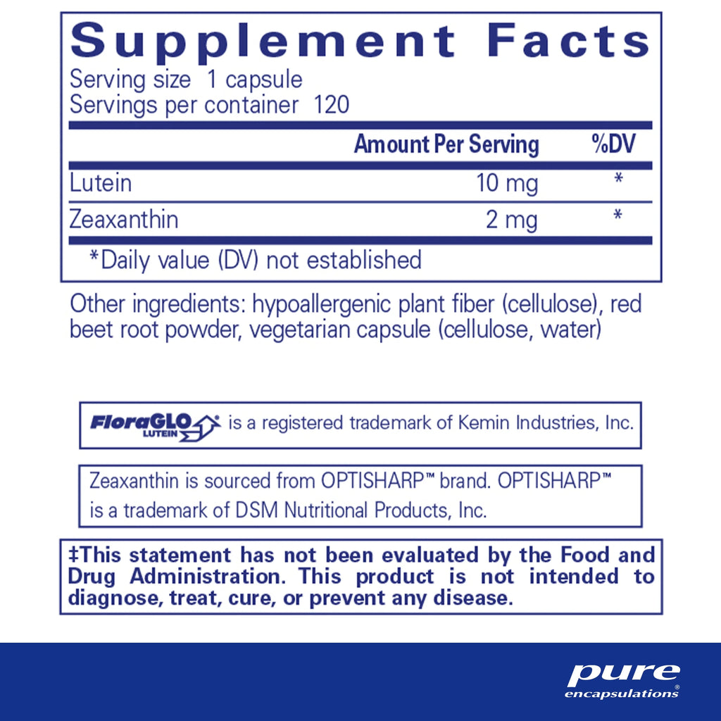 120 Capsules Lutein/Zeaxanthin Supplement G6463