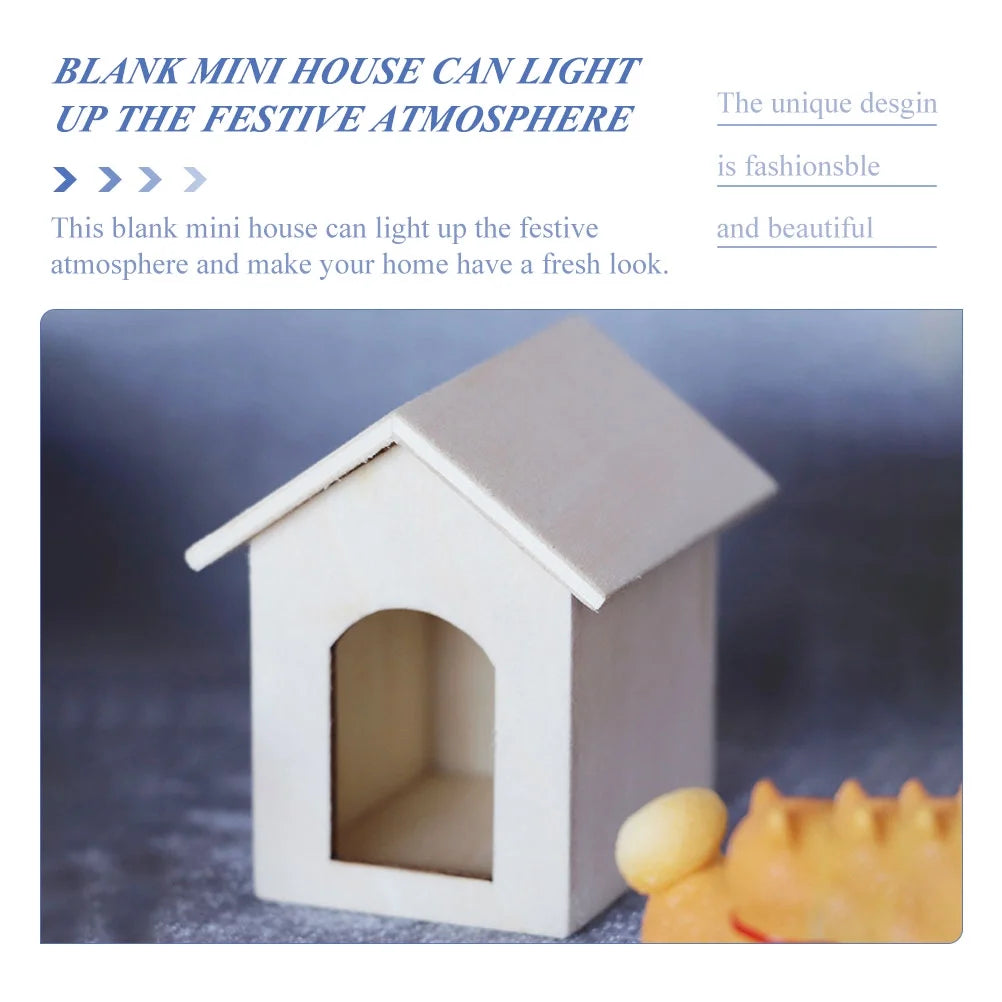 Miniature House Model Wood Ornament Y37432