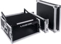 4U PA DJ Rack Road Case with 11U Slant Mixer Top, 20’’ Rackable Depth, 4-Space Size J523