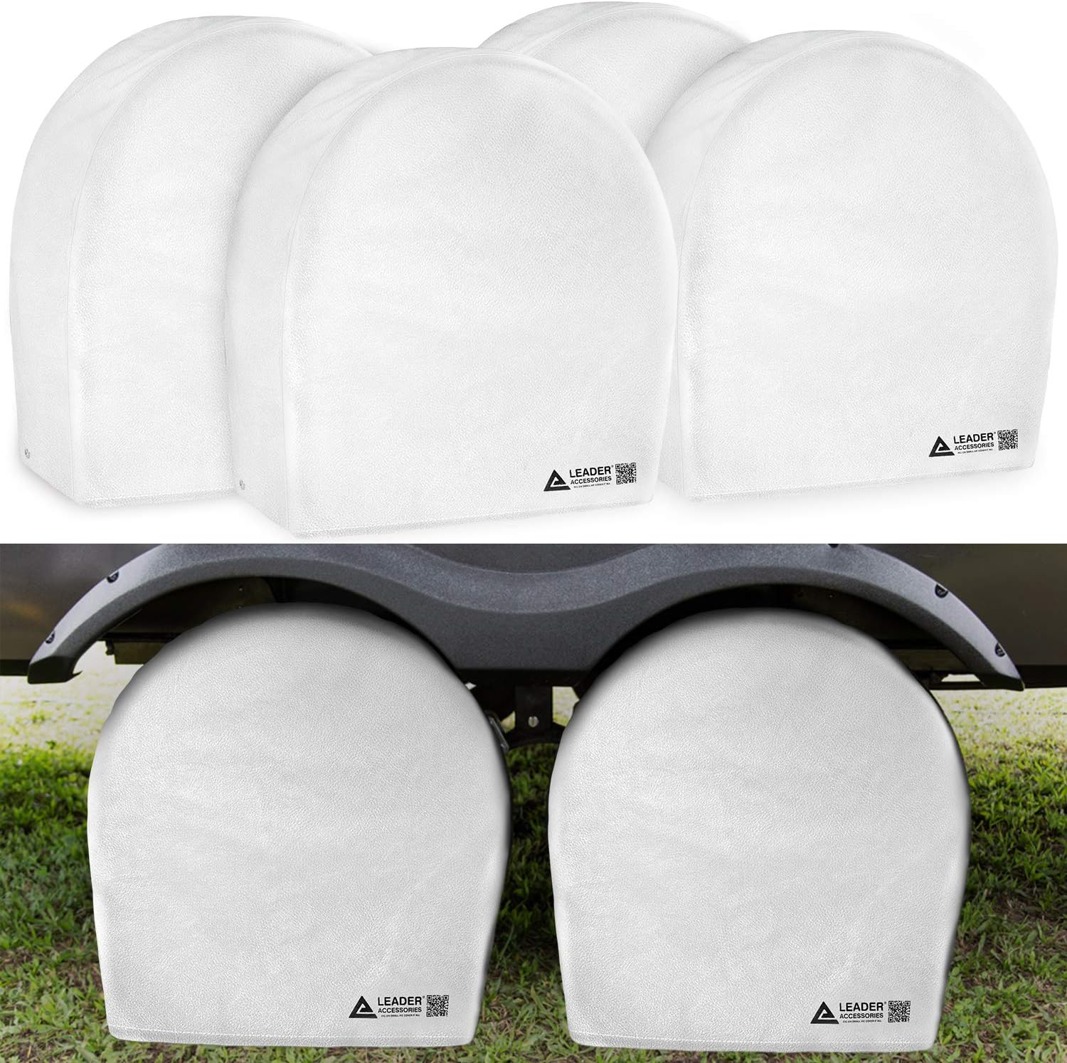 Grey Heavy Duty Waterproof Tire Cover 4 Pack Fits 32-34.5 Diameter Tires F699