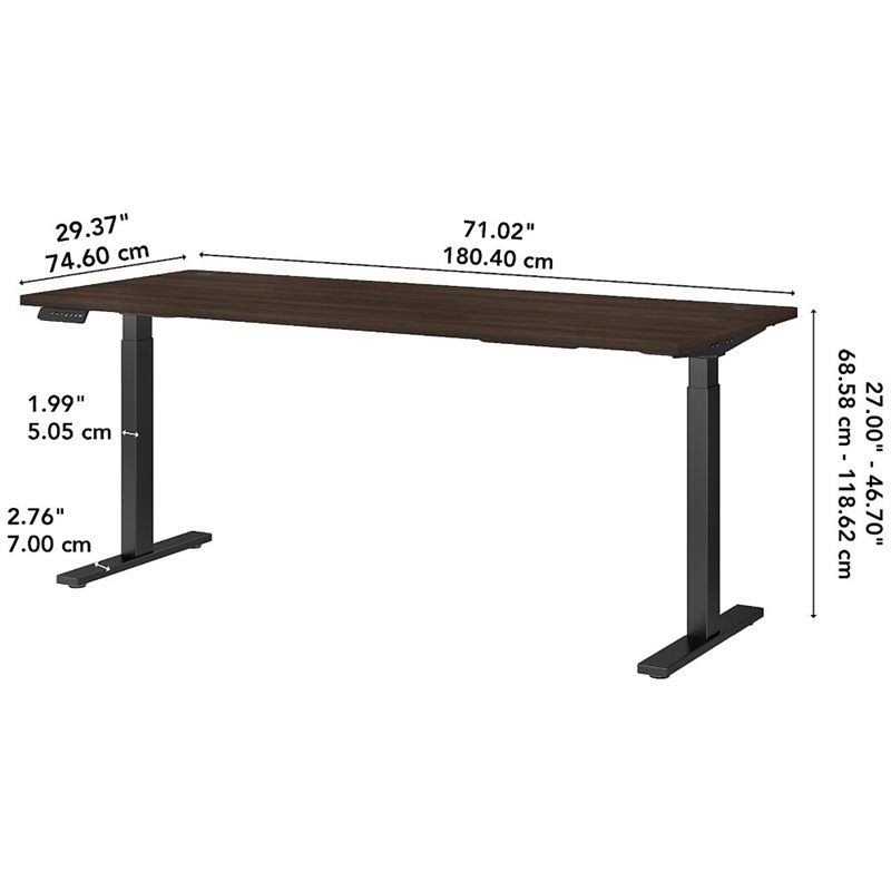 Height Adjustable Desk in Black Walnut D530398