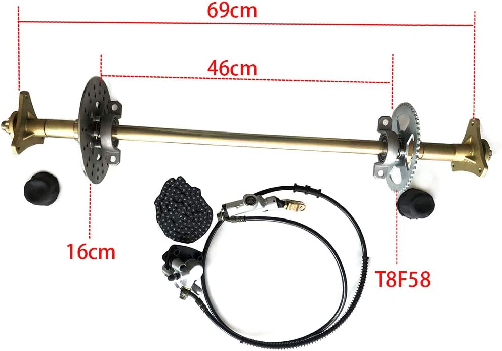 Rear Axle Shaft Kit 740mm w/Brake Assembly Sprocket W576