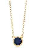 14K Yellow Gold Sapphire Pendant With Chain E795511