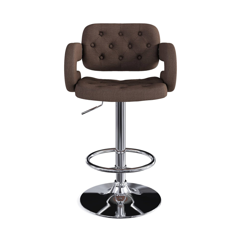 Dark Brown Fabric Barstool (Set of 2) R797