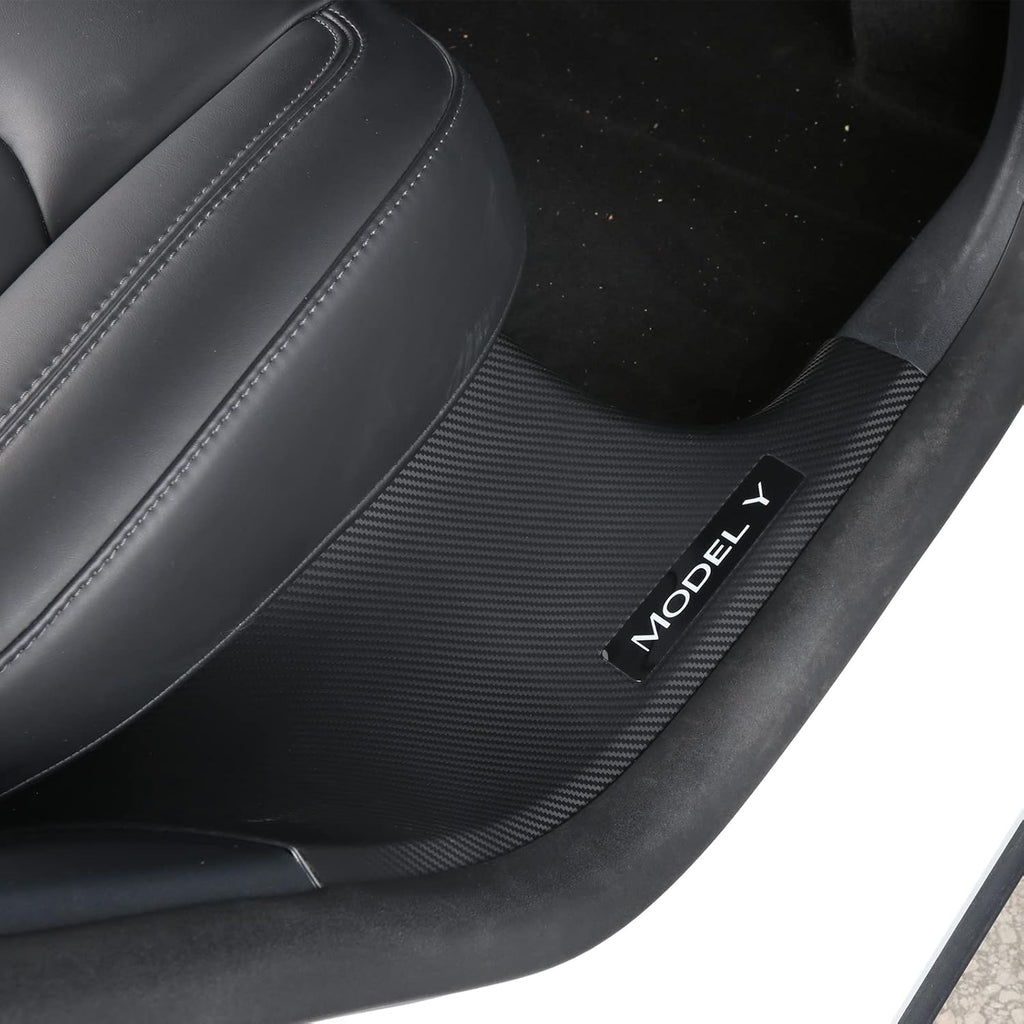Matte Carbon Fiber Pattern ABS Plastic Door Sill Cover L591