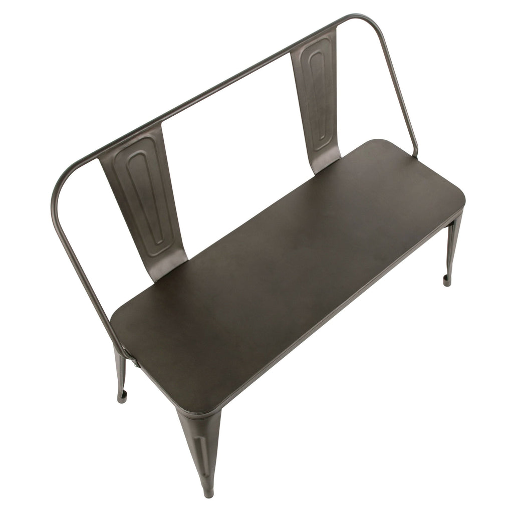 Antique Industrial Metal Bench Q85579