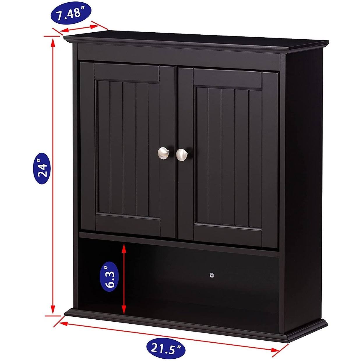 White Wooden Bathroom Wall Storage Cabinet N8332
