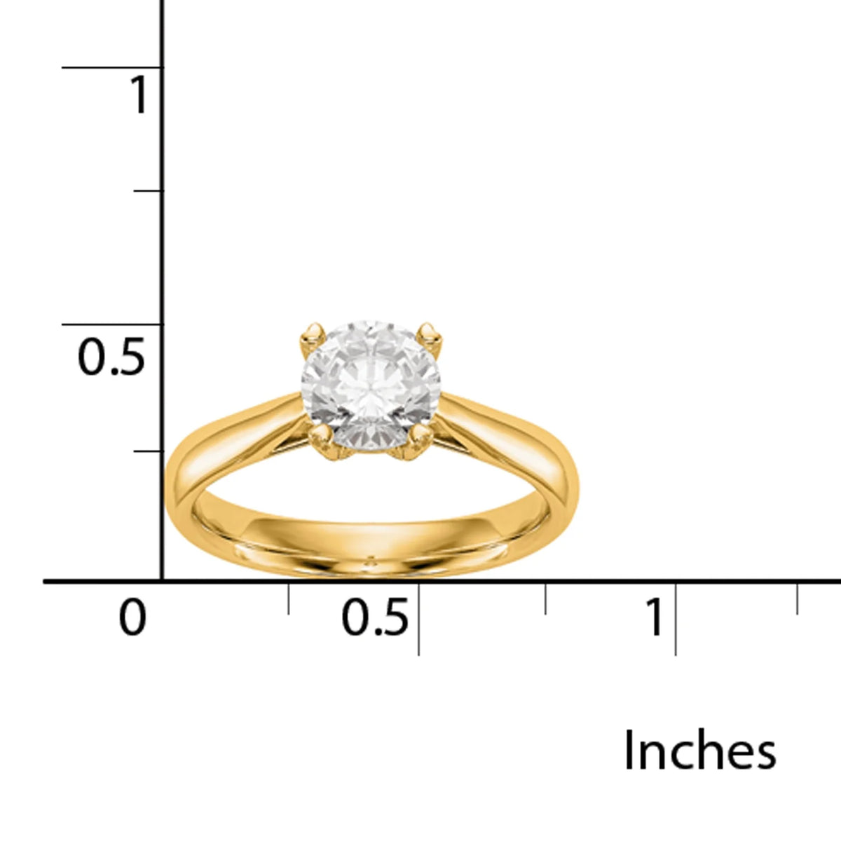 14 Karat Yellow Gold Lab Grown Diamond Solitaire Engagement Ring P3940