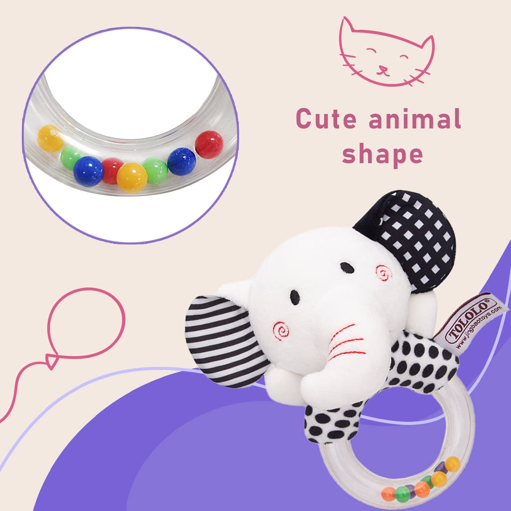 Baby Soft Rattles Teether Plush Rings for Infants 0 3 6 Months G4296