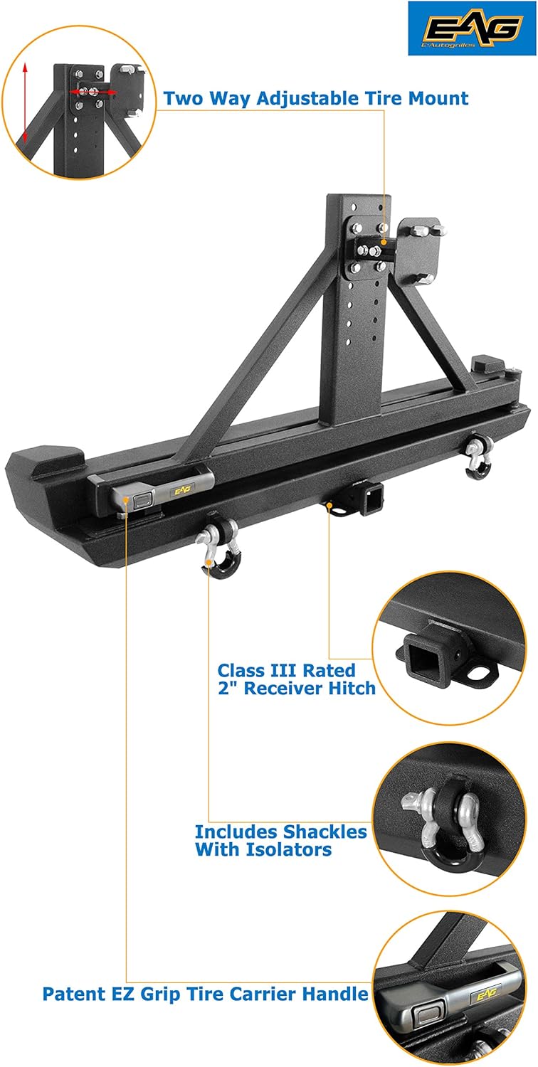 Steel Front and Rear Bumper with Tire Carrier for Cherokee XJ H93933