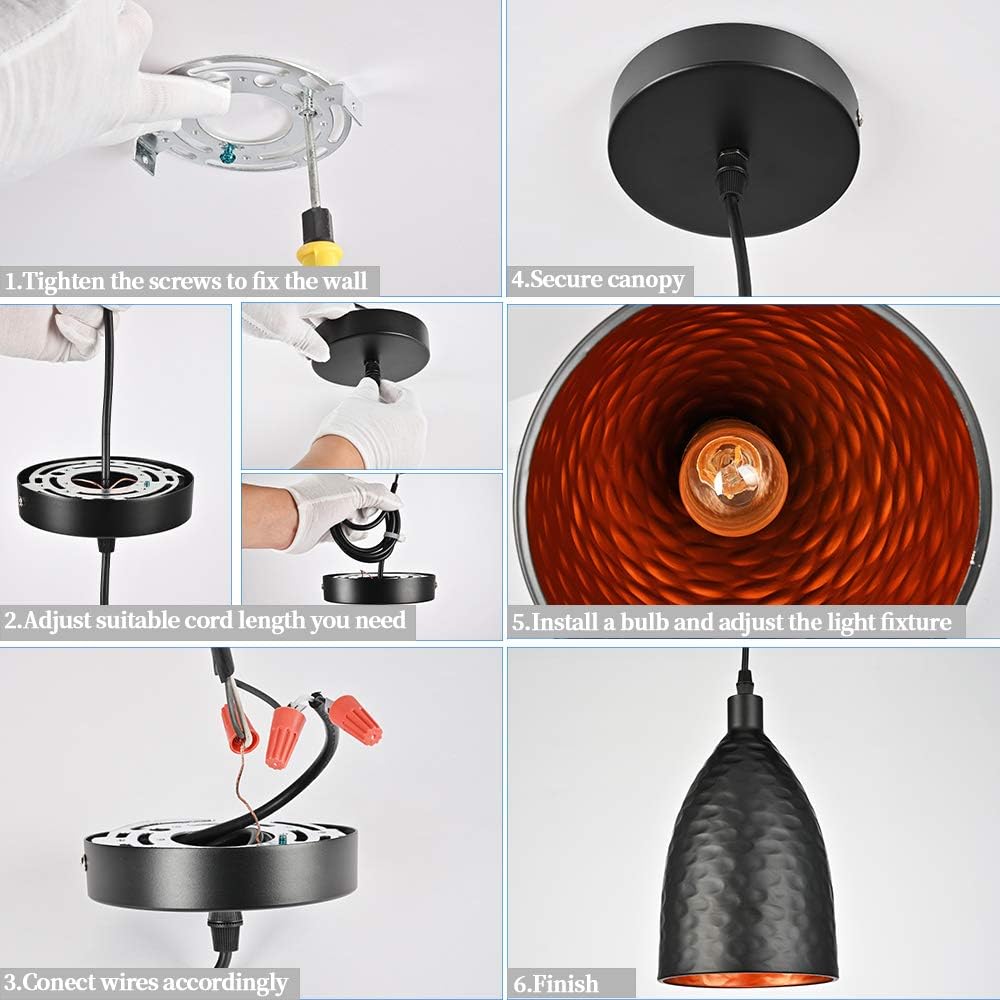 Black Metal Pendant Light V4639