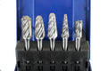 5 PC Set Aluminum Cut Carbide Rotary Burr File, 1/4" Shank Y432