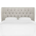 Tufted Wing Back Headboard California King Velvet Light Gray P783833